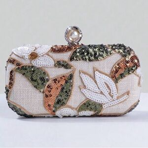 Floral Sequin Clutch